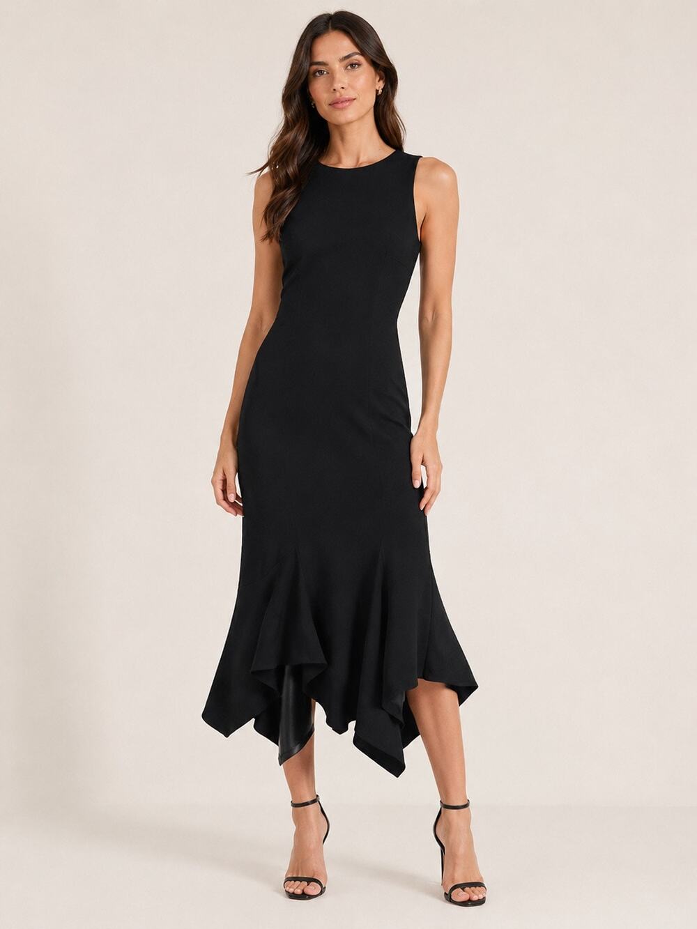 Jay Godfrey Black Asymmetrical Ruffle Hem Cocktail Dress Size 0